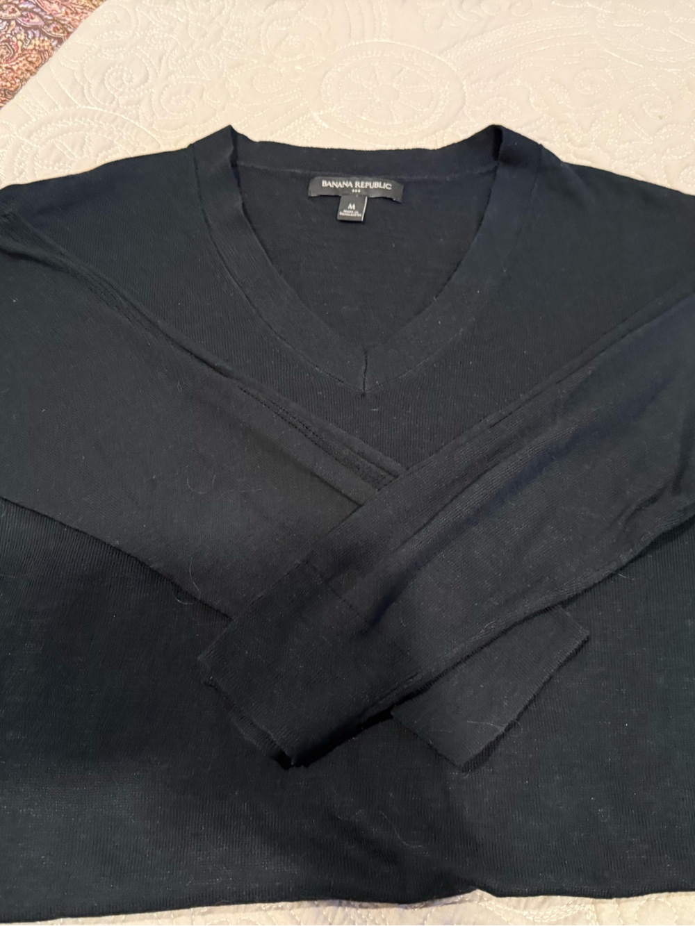Banana Republic Black V-Neck Men's Sweater